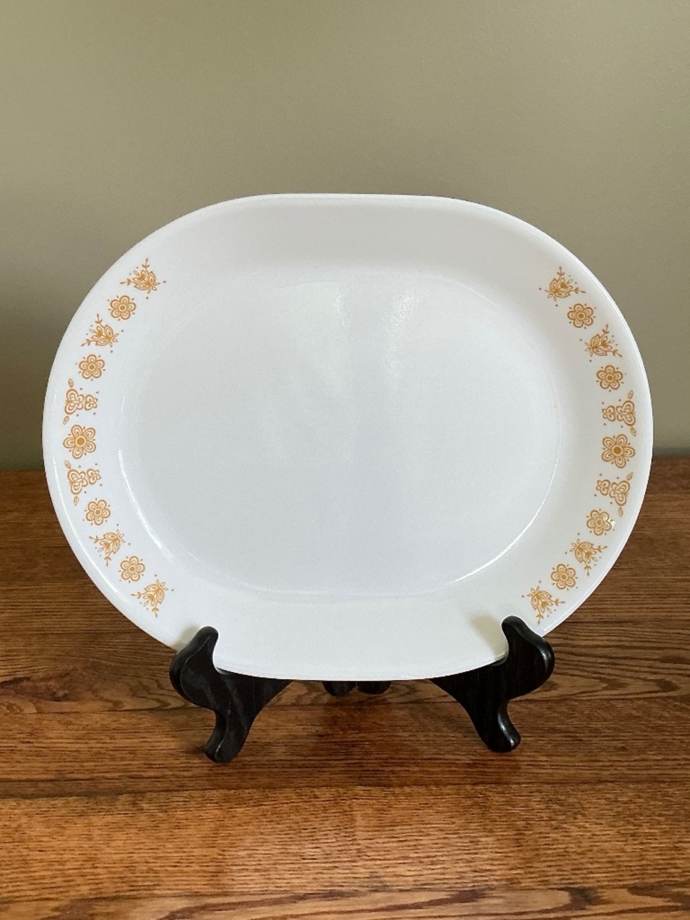 Corelle Vintage Butterfly Gold Oval Serving Platter 12” Corning Glass